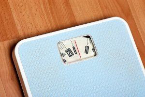 Blue weight scale